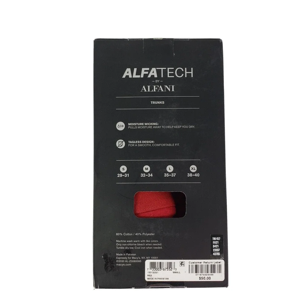 NIB $50 Alfatech by Alfani Men's S/29-31 Tagless Moisture Wicking 5 Pairs Trunks - Picture 2 of 5